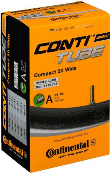 Continental Compact Tube Wide 20''(50 406 62 406) Binnenband voor fiets maat 20'' x 1, 90'' 20'' x 2, 50''