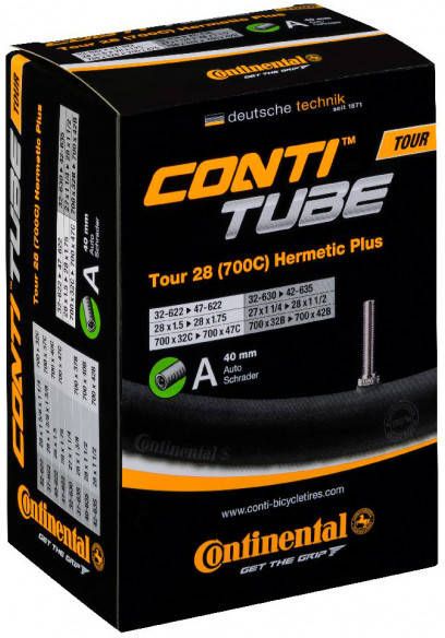Continental Tour Tube Hermetic Plus 28' RE(32 622 47 622) Binnenband voor fiets maat 28'' x 1, 5'' 1, 75'' 32 622 47 622/42 635, zwart
