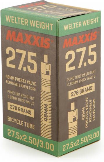 Maxxis Welterweight 27, 5''(Breite 2, 5 3'') Binnenband voor fiets, 5'' 2, 5 3'', zwart