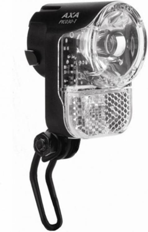 AXA LED Lamp Voorlicht NaafDynamo PICO-T 30 Lux On/Off Dagrij Verlichting Zwart