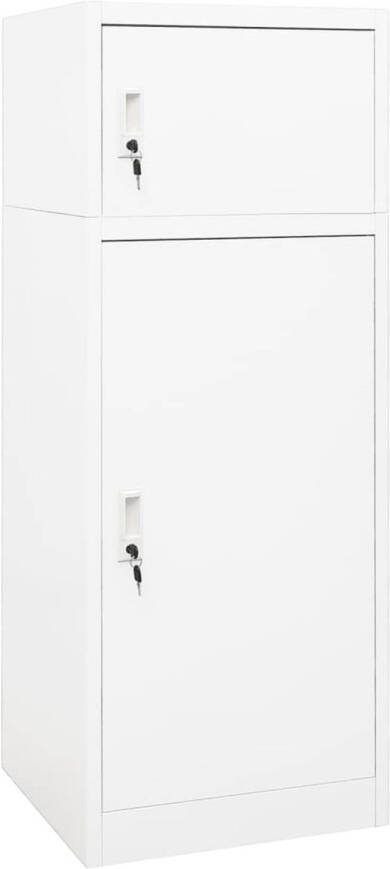 VIDAXL Zadelkast 53x53x140 cm staal wit