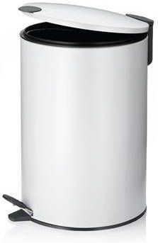 Kela Pedaal Afvalemmer, 12 L, Wit | Mats