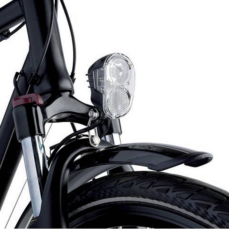 AXA LED Lamp Voorlicht Echo 30 Lux Steady On/Off/Auto (Naaf)Dynamo Zwart