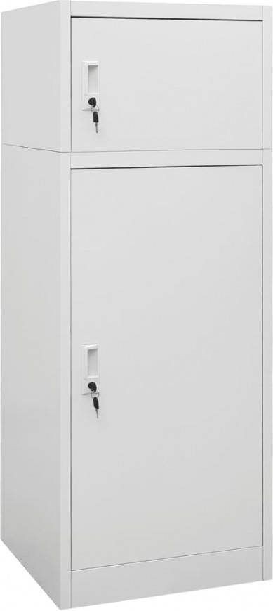 VIDAXL Zadelkast 53x53x140 cm staal lichtgrijs